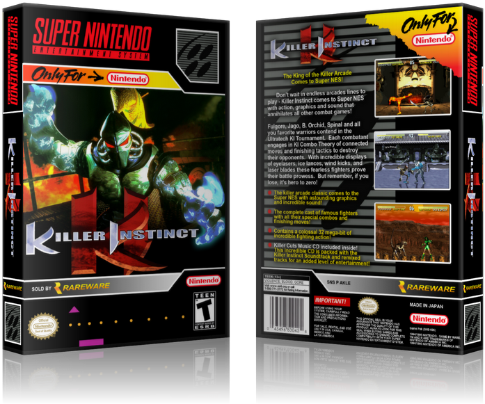 Download Killer Instinct Replacement Nintendo Snes Game Case Batman