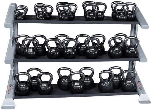 3-tier With Optional Kettlebells - Body Solid 3 Tier Pcl Commercial Kettlebell Rack (600x600), Png Download