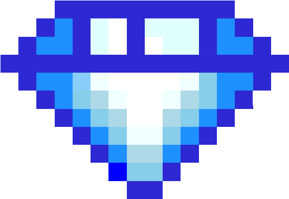 Cyan Chaos Emerald - Pixel Art Rainbow Heart (565x565), Png Download