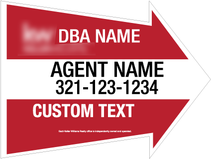 Keller Williams 24in 18in Arrow Directional 510px - Graphic Design (510x510), Png Download