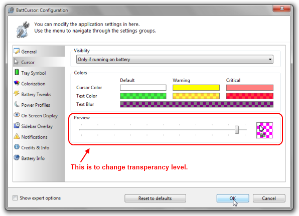 Get Instant Laptop Battery Stats Below The Mouse Pointer - Cursor (596x431), Png Download