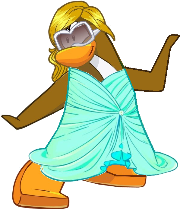 Female Penguin In Prom Dress - Club Penguin Female Penguin (712x723), Png Download