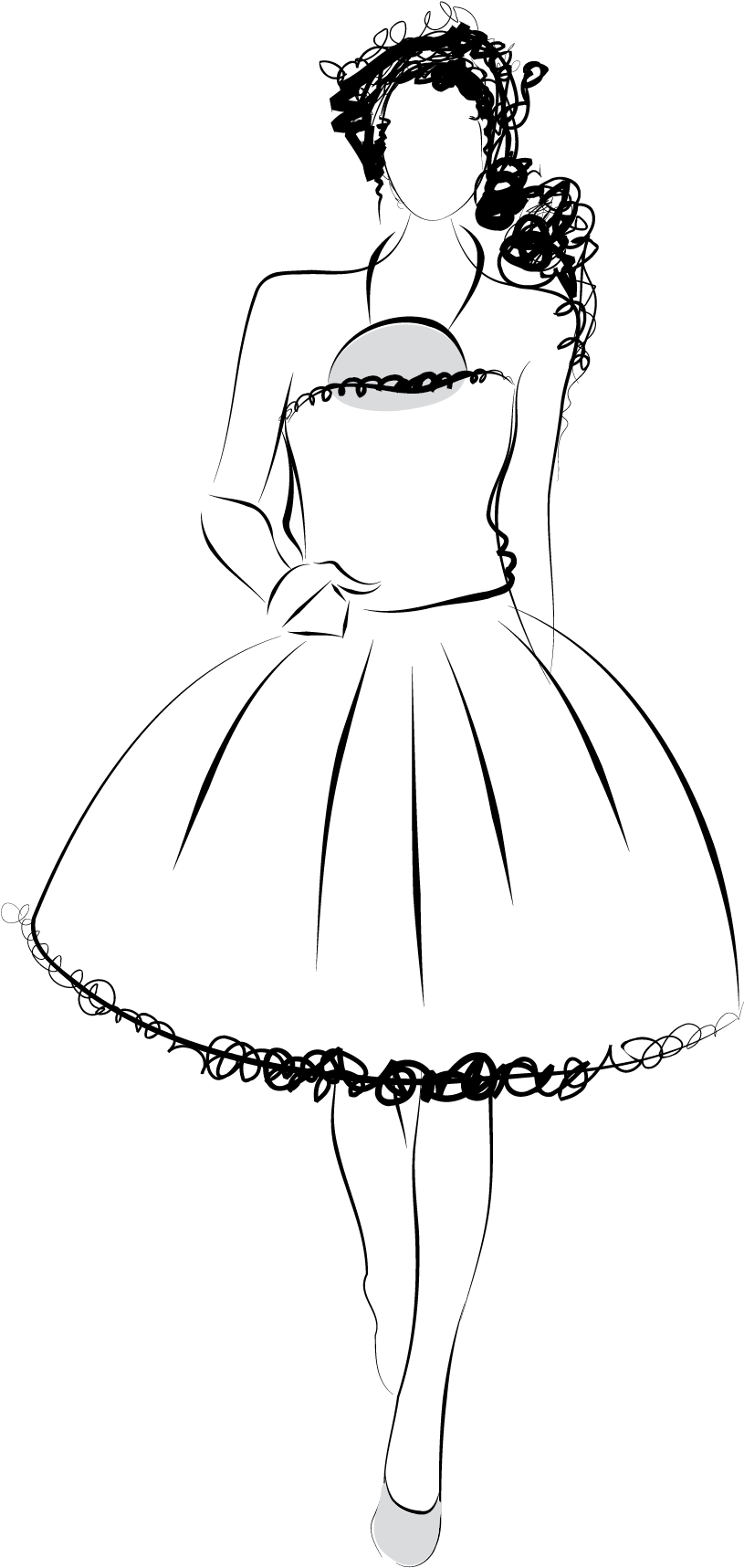 Prom Dresses - Sketch (2083x2083), Png Download