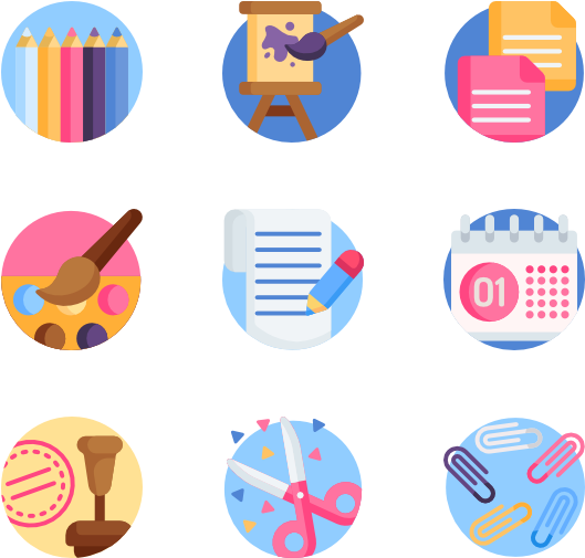 Stationery 50 Icons - Education Icon Png Color (600x564), Png Download