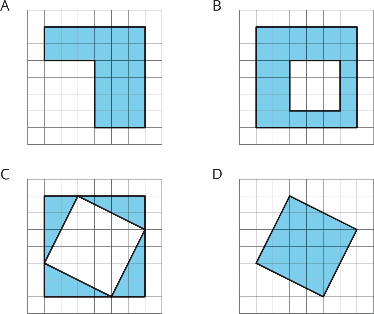 Four Figures, Each On A White Square Grid - Parallel (1485x1256), Png Download