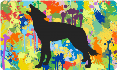Free Black Wolf Colorful Splat Complete Doormat - Dobermann (500x500), Png Download