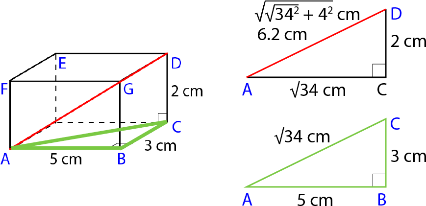 Pythagoras Theorem In 3d Shapes - Diagram (872x434), Png Download