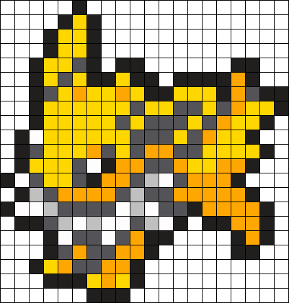 Jolteon Pokemon Bead Pattern Perler Bead Pattern / - Hama Beads Pokemon Jolteon (421x442), Png Download
