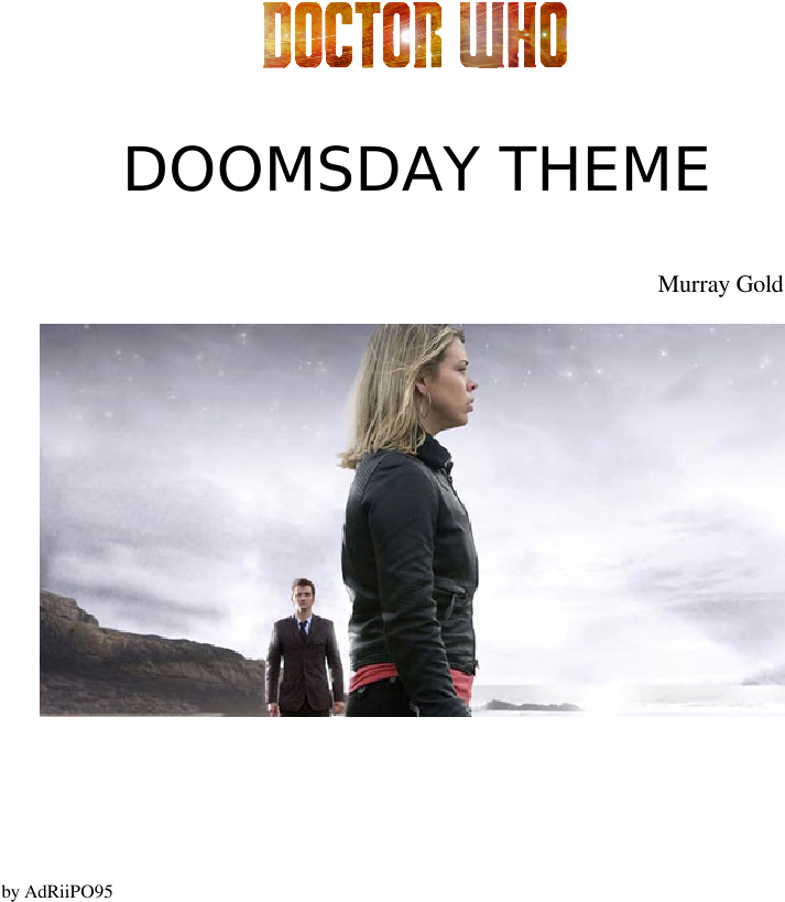 Doomsday Theme Sheet Music Composed By Murray Gold - Doctor Who And Rose (827x1169), Png Download