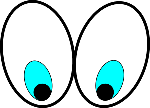 Clipart Big Eyes - Eyes Looking Down Transparent (600x434), Png Download