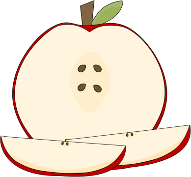Clip Art Royalty Free Library Sliced And Wedges Clip - Sliced Apple Clipart (389x360), Png Download