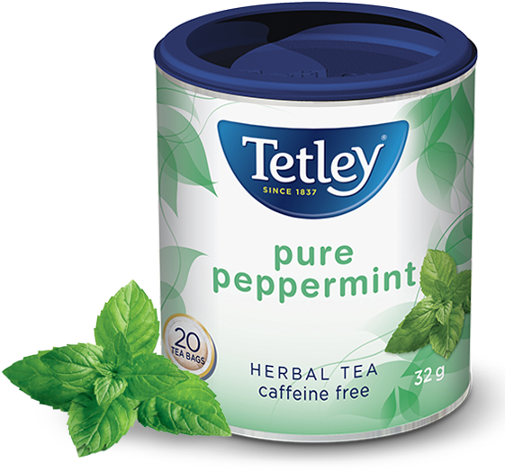 Tetley Pure Peppermint - Tetley Green Tea Mint (635x570), Png Download