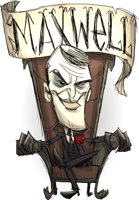 Maxwell Character Art By Jeff Agala - Don T Starve Personagens (560x720), Png Download