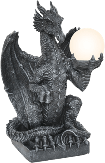Dragon Orb Table Lamp - Goth Dragon (555x555), Png Download