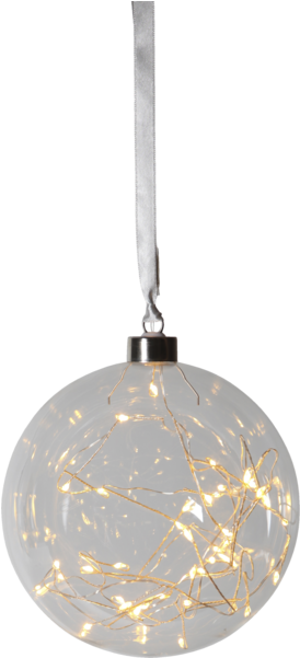 Glass Bauble Glow - Jako-o Led-glaskugel 15 Cm Silber (600x600), Png Download