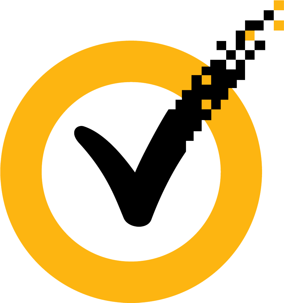 Png Freeuse Stock Logo Yellow Circle Black Tick - Symantec New (2272x1704), Png Download