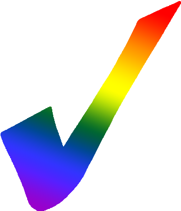 Check - Check With A Rainbow (369x425), Png Download