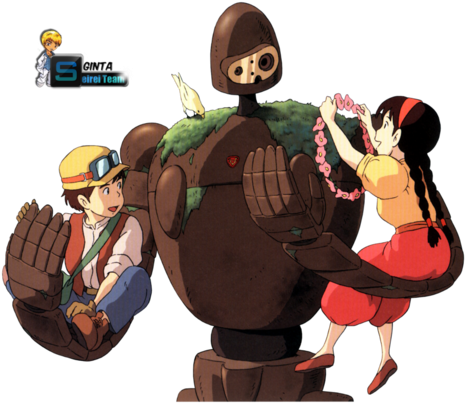 Anime, Boy, And Brown Image - Castle In The Sky Png (500x411), Png Download