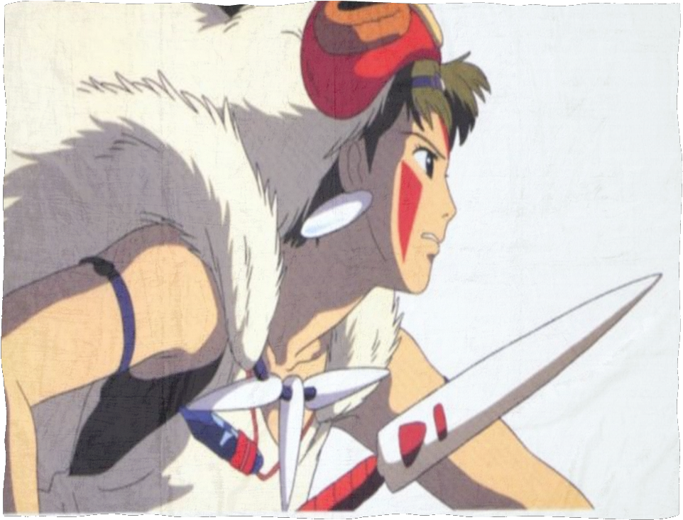Studio Ghibli Princess Mononoke Fleece Blankets - Princess Mononoke (1024x1024), Png Download