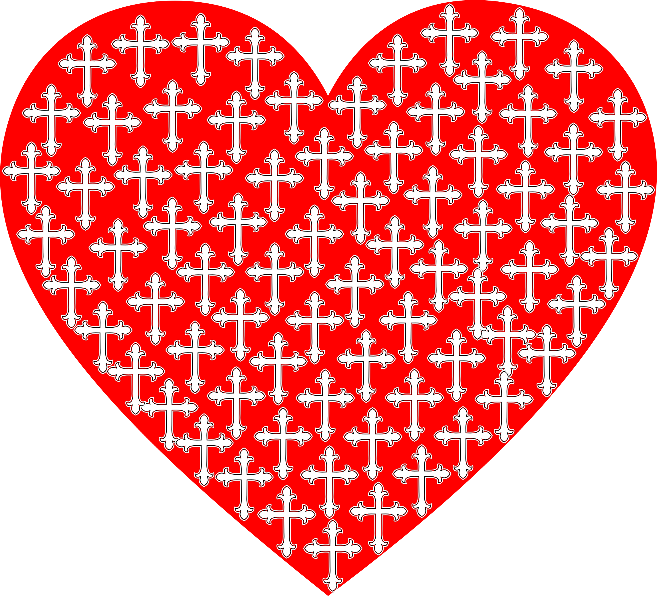 This Free Icons Png Design Of Love Heart Crosses (2302x2088), Png Download