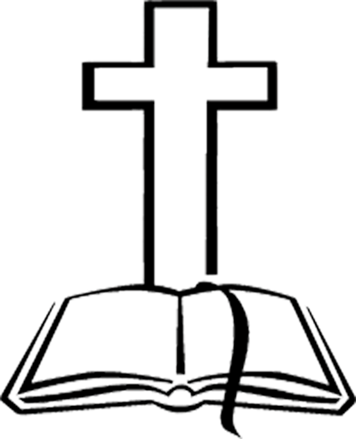 Coolest Clipart Of Bibles And Crosses Bible And Cross - Catholic Cross Black And White (400x493), Png Download
