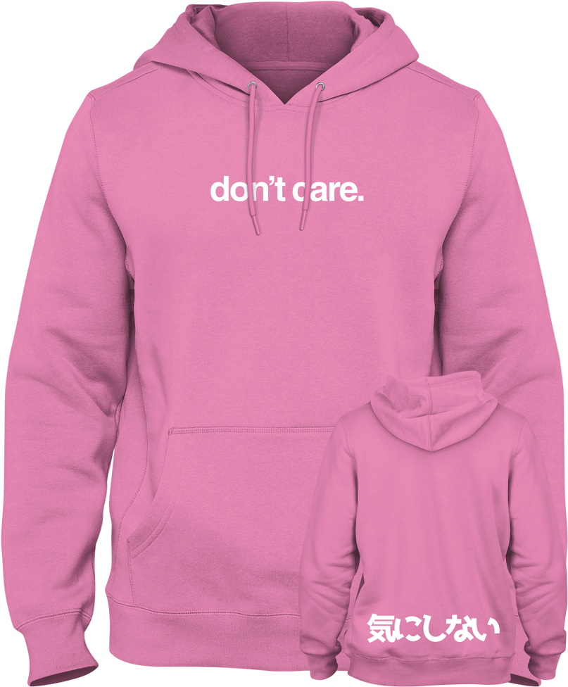 Don't Care Double Sided Pink Hoodie - Jake Paul Status Hoodie Grey (1000x1000), Png Download