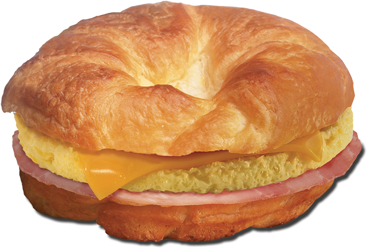 Ham, Egg'n Cheese Croissant - Day N Night Bites Croissant Sandwich (800x615), Png Download