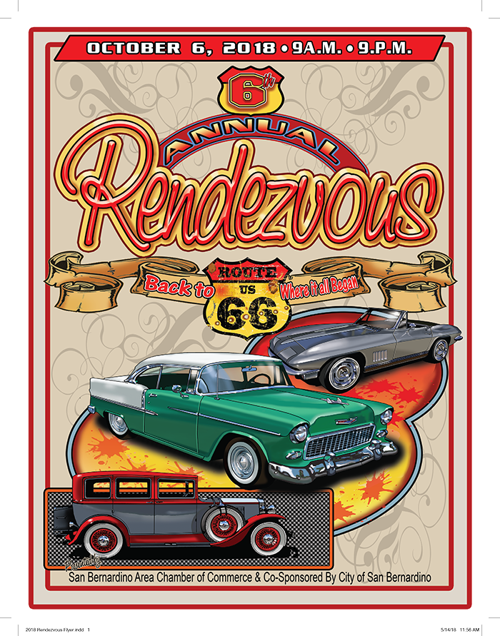 2018 Rendezvous Back To Route 66 Car Show - Route 66 Car Show San Bernardino 2018 (700x891), Png Download