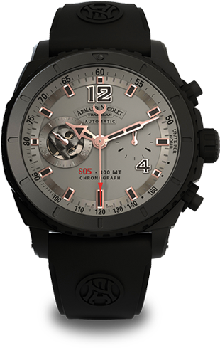 Stainless Steel Black D - Armand Nicolet Men's Automatic Watch With Grey Dial (350x615), Png Download