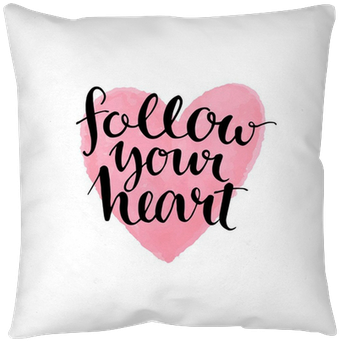 Brush Lettering Quote Follow Your Heart At Pink Watercolor - Follow Your Heart Workbook Of Affirmations Follow Your (400x400), Png Download