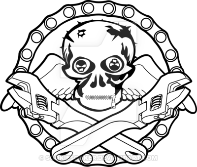 Sookie Chain Skull Logo T-shirt Design By Sookiesooker - Openclipart (400x338), Png Download