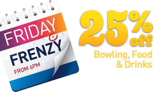 25% Off Bowling, Food & Drinks - 25% Off Yellow (528x315), Png Download