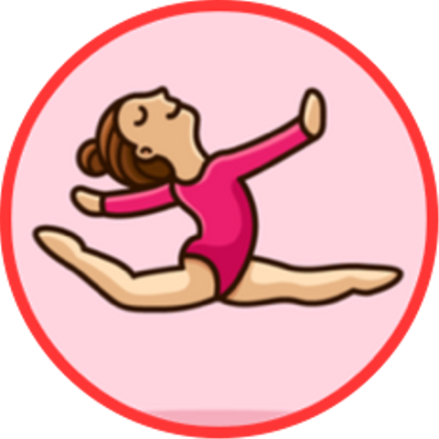 Cartoon Gymnastics Girl (480x480), Png Download