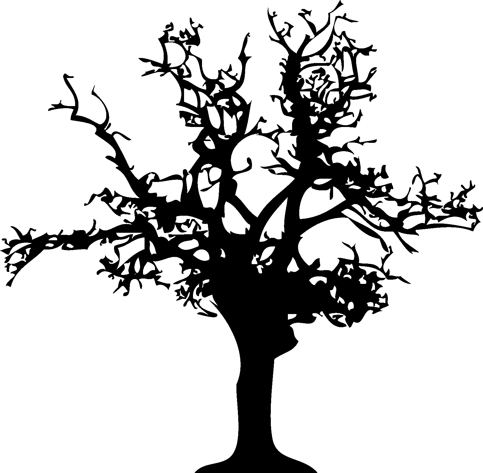 Trees Silhouette - Scalable Vector Graphics (1614x1583), Png Download