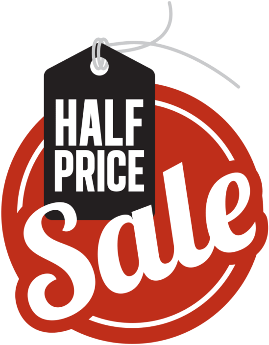 Our Semi-annual 1/2 Price Sale Is This Month - Gift Certificate Black Friday (634x732), Png Download
