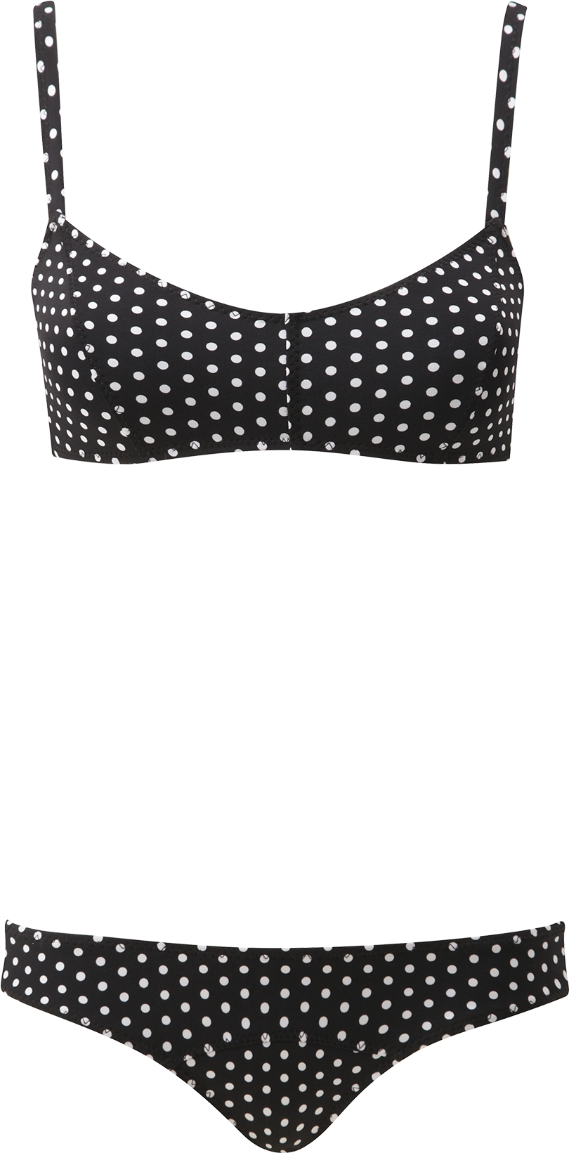 Genevieve Black Polka Dot Bonded Bikini - Dress (1200x1740), Png Download