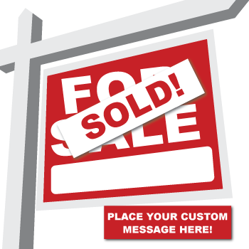 Custom Real Estate Sign Stickers - Real Estate Sold Sign (350x350), Png Download