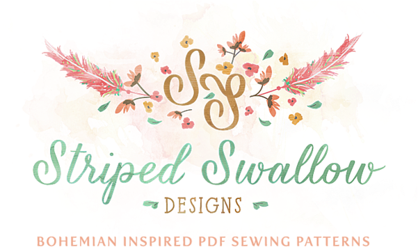 Striped Swallow Designs - Striped Swallow Designs Wildflower Kimono Pattern (600x381), Png Download