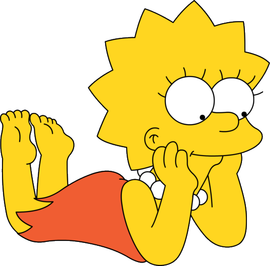 Share This Image - Lisa Simpson Lying Down (550x542), Png Download