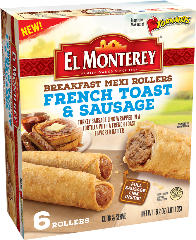 Click To Zoom - El Monterey Breakfast Mexi Rollers, Egg, Sausage (702x850), Png Download