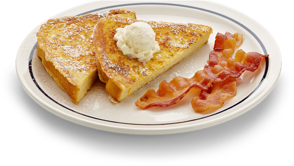 French Toast Png Transparent Image - Bacon And Toast (651x341), Png Download