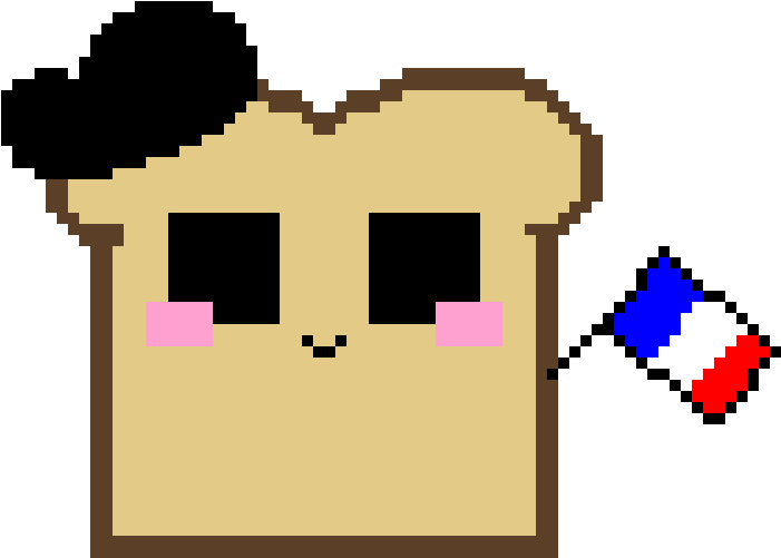 French Toast - Pixel Art (750x570), Png Download