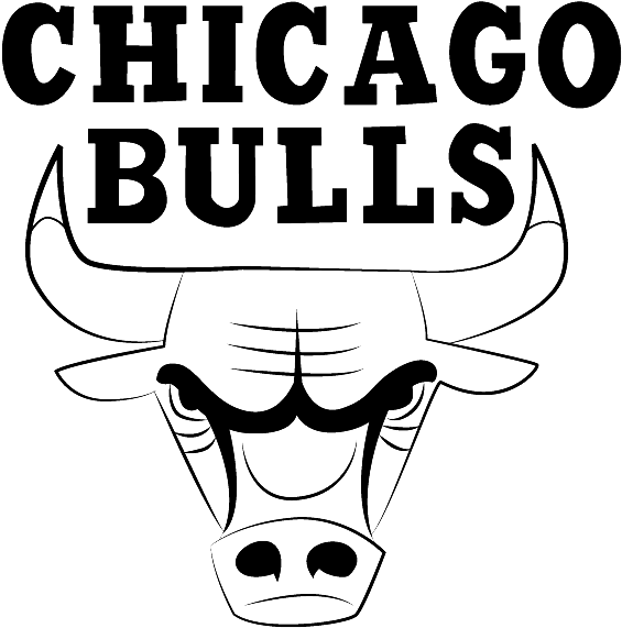 Chicago Bulls Png Pic - Chicago Bulls Logo Black And White (596x622), Png Download