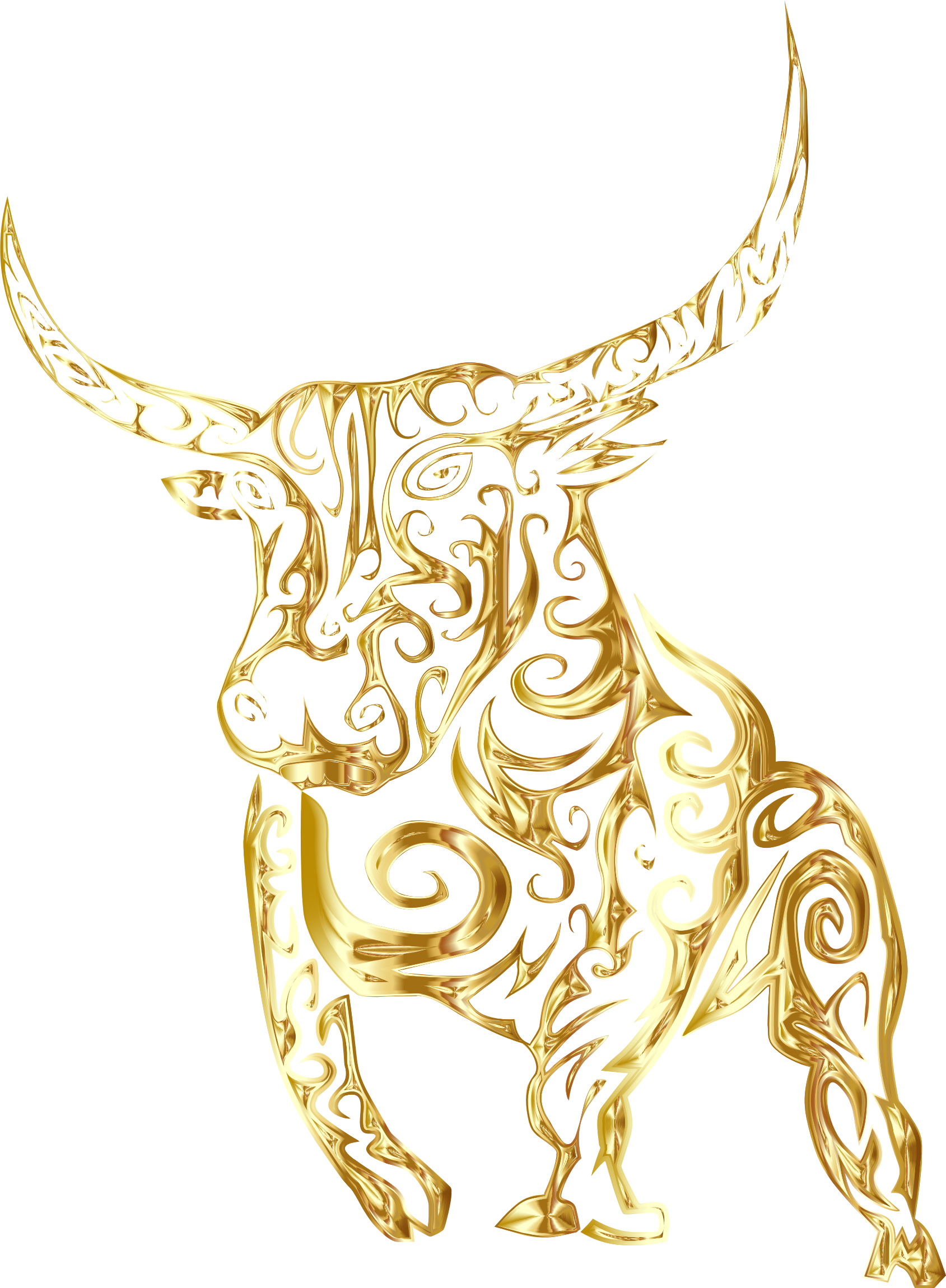 Bulls Clipart Tribal - Tribal Bull (1689x2300), Png Download