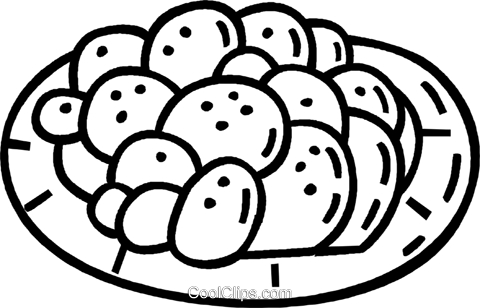 Plate Of Cookies Royalty Free Vector Clip Art Illustration - Cookies Clipart Black And White Png (480x308), Png Download