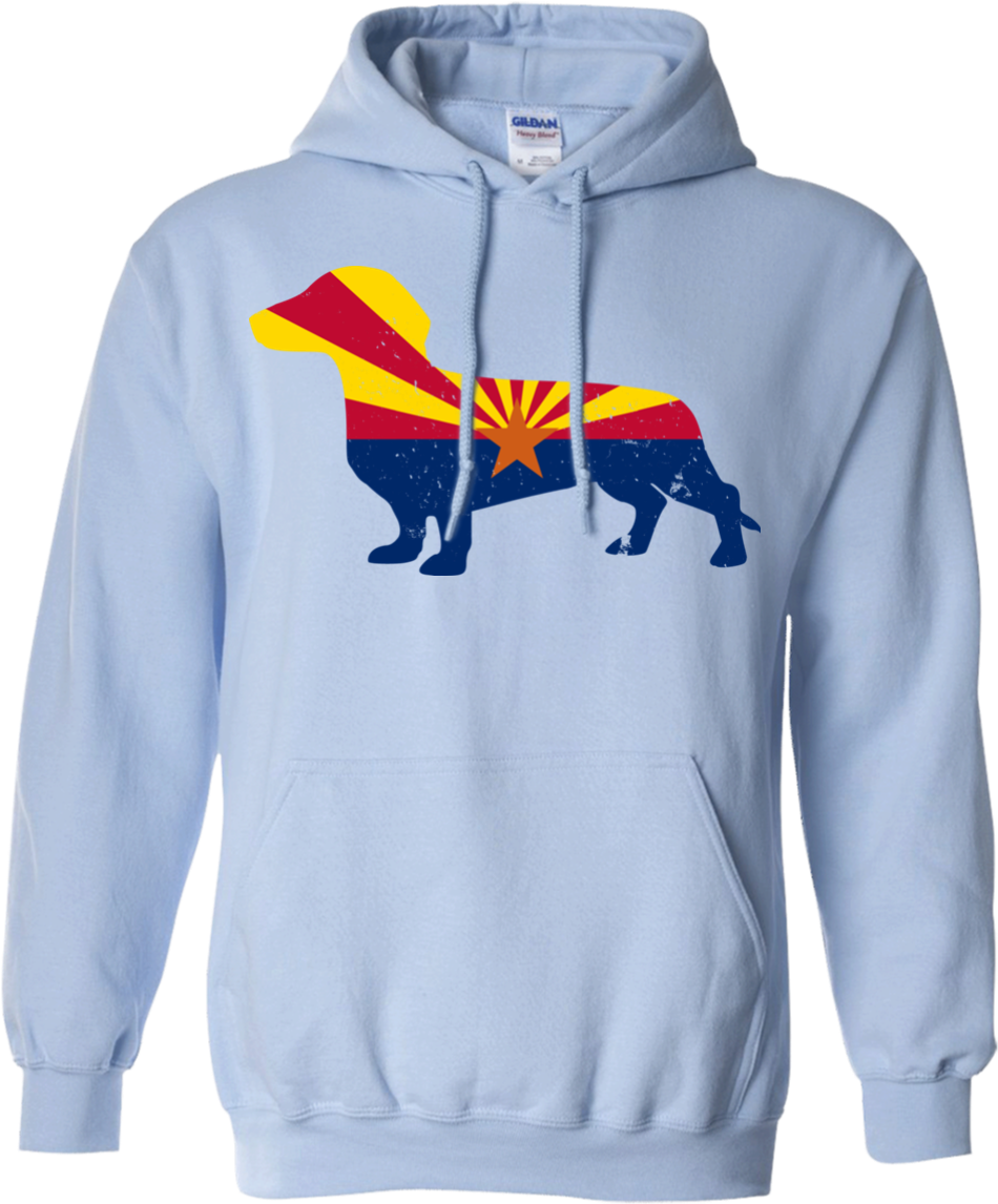 Dachshund Arizona Flag Pullover Hoodie 8 Oz - Guns Usa Flag Hoodie Xxxx-large Sand (1155x1155), Png Download