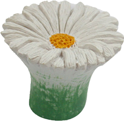White Daisy Flower Shaped Cabinet Knob - Common Daisy (500x500), Png Download