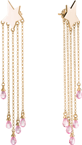 Falling Star Earrings - Silver (625x500), Png Download