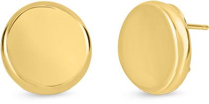 Roberto Coin Designer Gold 18k Yellow Gold Small - Small Gold Earrings Png (1600x1600), Png Download