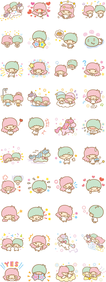 Little Twin Stars - Little Twin Star Line (420x1121), Png Download